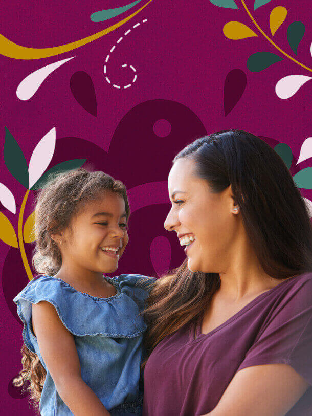 A homeowner in the Latino community celebrating Hispanic Heritage month with her child.