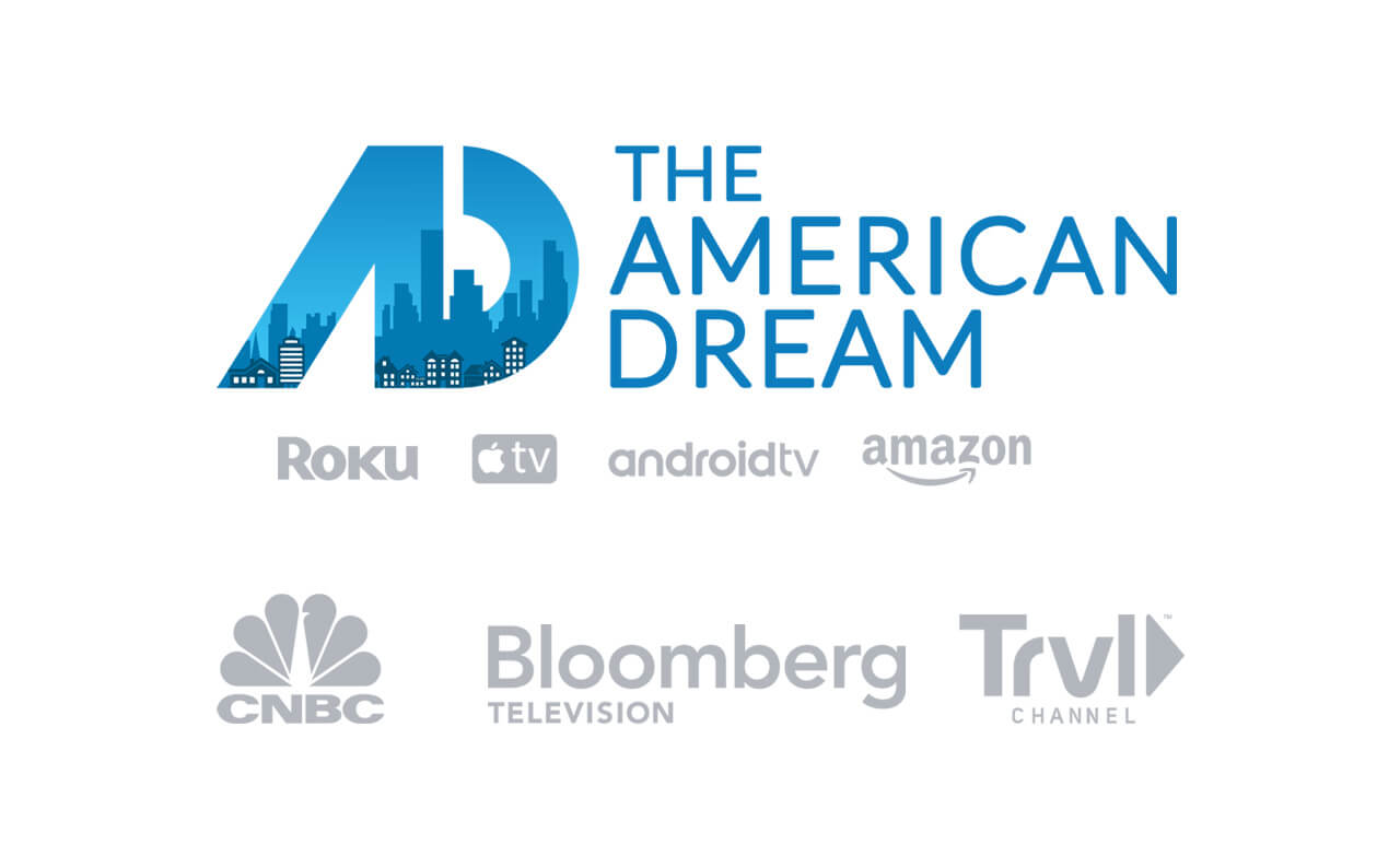 The American Dream, CNBC, Bloomberg, Travel Channel logos