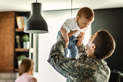 Veteran father and his son