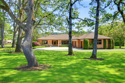 Front yard of a home that has recently taken out a HELOC loan.